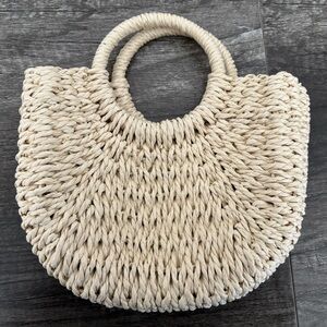 Woven Straw Bag in Cream